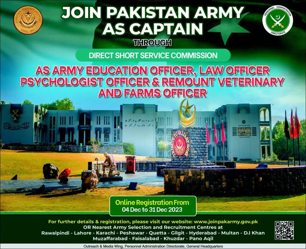 Join Pak Army as Captain 2024