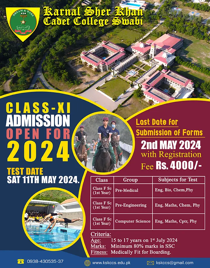 Karnal Sher Khan Cadet College Admission Form 2024