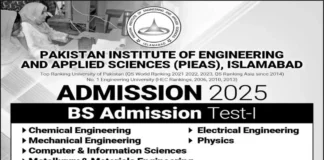PIEAS BS Admission Test 2025