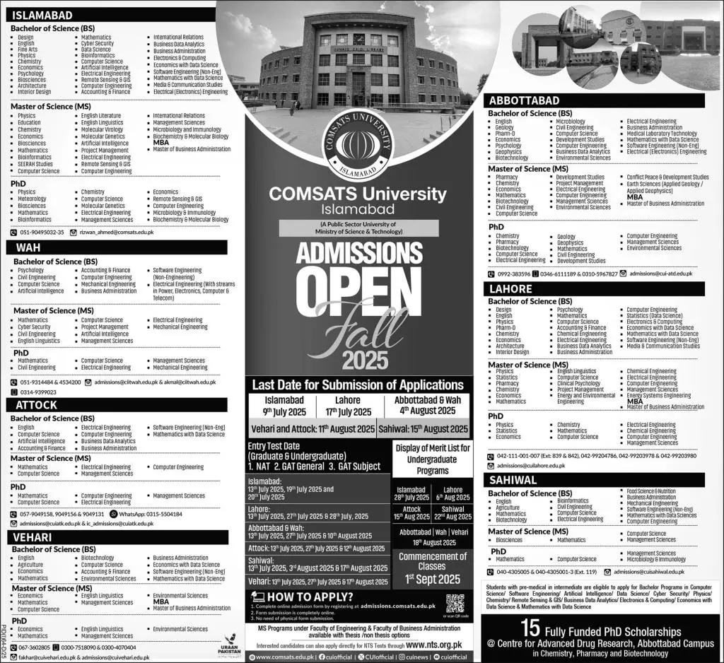 Comsats University Islamabad Fee Structure 2025